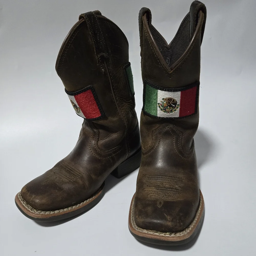 Ariat Orgullo Mexicano II Boots Size 9 Leather Upper Mexican Flag Heritage Pride